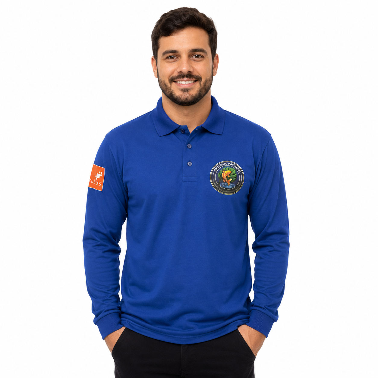 Polo de manga longa personalizada